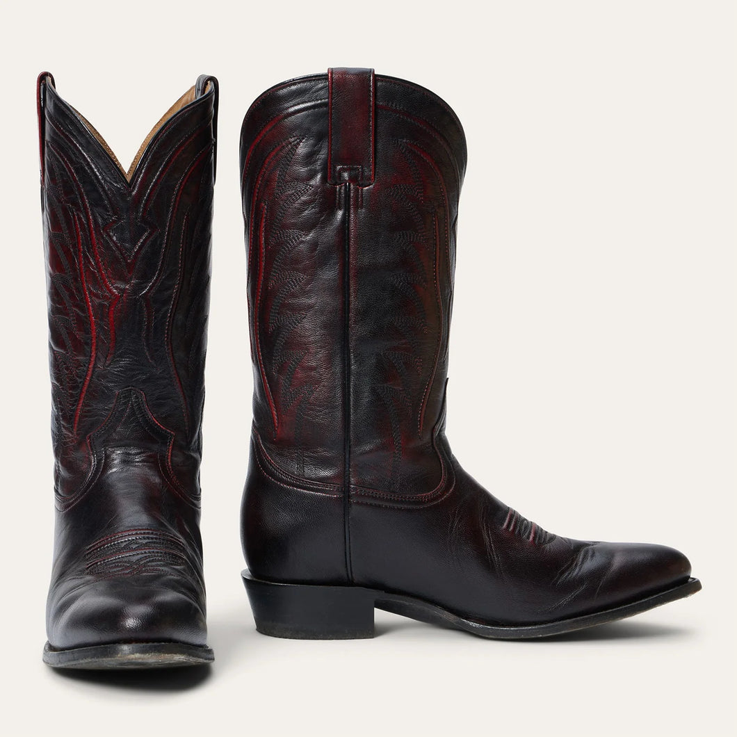 Stetson Men's Blake Black Goat Leather Round Toe Boots 4125