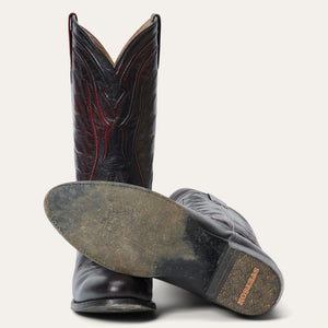 Stetson Men's Blake Black Goat Leather Round Toe Boots 4125