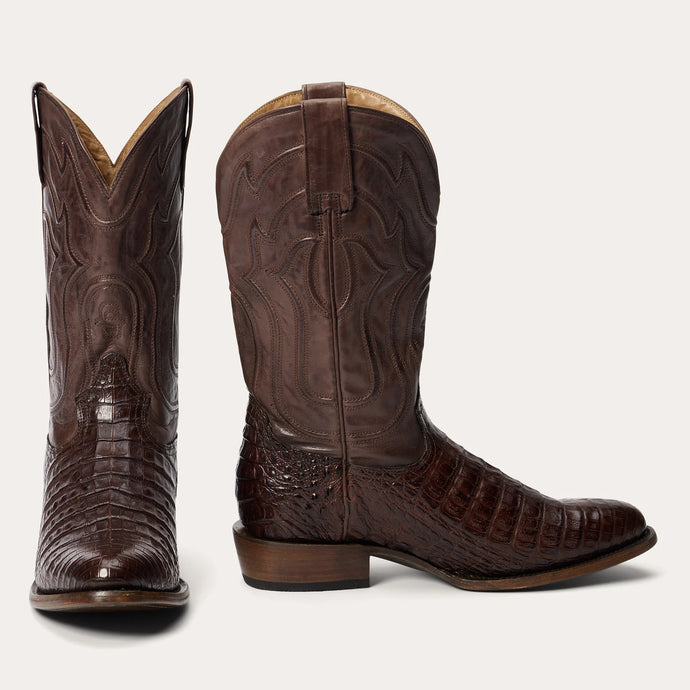 Stetson Men's Holliday Brown Caiman Round Toe Boots 5000