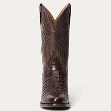 Load image into Gallery viewer, Stetson Men&#39;s Holliday Brown Caiman Round Toe Boots 5000