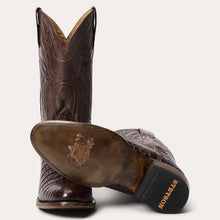 Load image into Gallery viewer, Stetson Men&#39;s Holliday Brown Caiman Round Toe Boots 5000