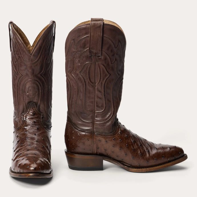 Stetson Men's Chisholm Brown Ostrich Round Toe Boots 5001