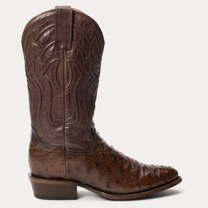Stetson Men's Chisholm Brown Ostrich Round Toe Boots 5001