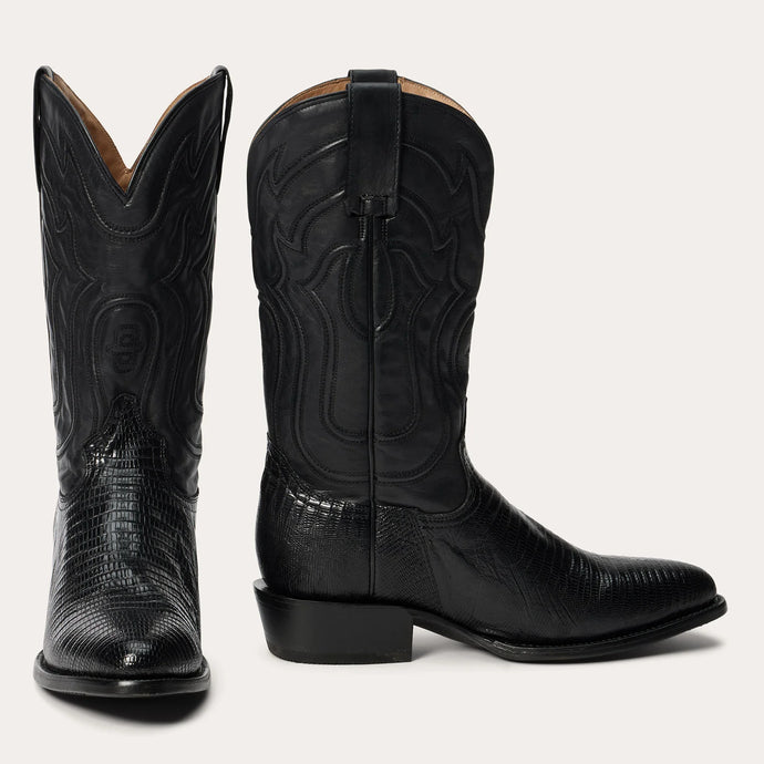 Stetson Men's Wayne Black Teju Round Toe Boots 5003