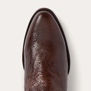Stetson Men's Wyatt Smooth Brown Ostrich Round Toe Boots 6001