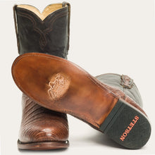 Load image into Gallery viewer, Stetson Brown Men&#39;s Puncher Exotic Caiman Round Toe 3773