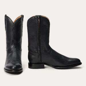 Stetson Men's Cash Zip Roper Black Round Toe Boots 3792