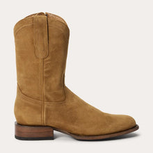 Load image into Gallery viewer, Stetson Men&#39;s Cash Zip Roper Tan Suede Round Toe Boots 4082