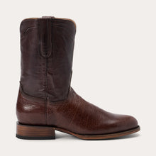 Load image into Gallery viewer, Stetson Men&#39;s Clay Smooth Roper Brown Ostrich Round Toe Boots 0520