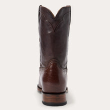 Load image into Gallery viewer, Stetson Men&#39;s Clay Smooth Roper Brown Ostrich Round Toe Boots 0520