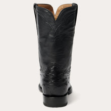 Load image into Gallery viewer, Stetson Men's Austin Black Ostrich Roper Round Toe Boots 0210