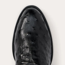 Load image into Gallery viewer, Stetson Men's Austin Black Ostrich Roper Round Toe Boots 0210
