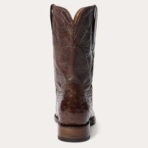 Stetson Men's Austin Roper Brown Ostrich Round Toe Boots 0500
