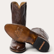 Load image into Gallery viewer, Stetson Men&#39;s Austin Roper Brown Ostrich Round Toe Boots 0500