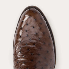 Load image into Gallery viewer, Stetson Men&#39;s Austin Roper Brown Ostrich Round Toe Boots 0500