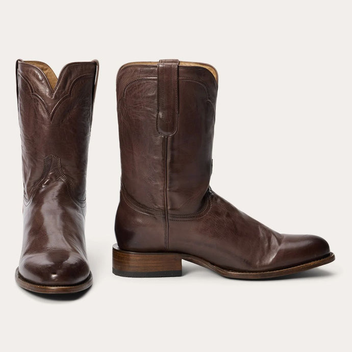 Stetson Men's Cassidy Roper Smooth Brown Round Toe Boots 0938