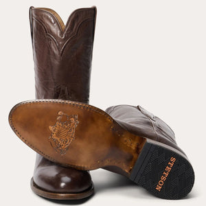 Stetson Men's Cassidy Roper Smooth Brown Round Toe Boots 0938