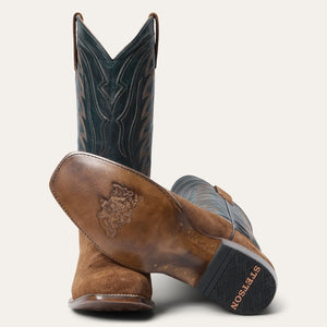 Stetson Men's Tobias Brown Leather Square Toe Boots 4126