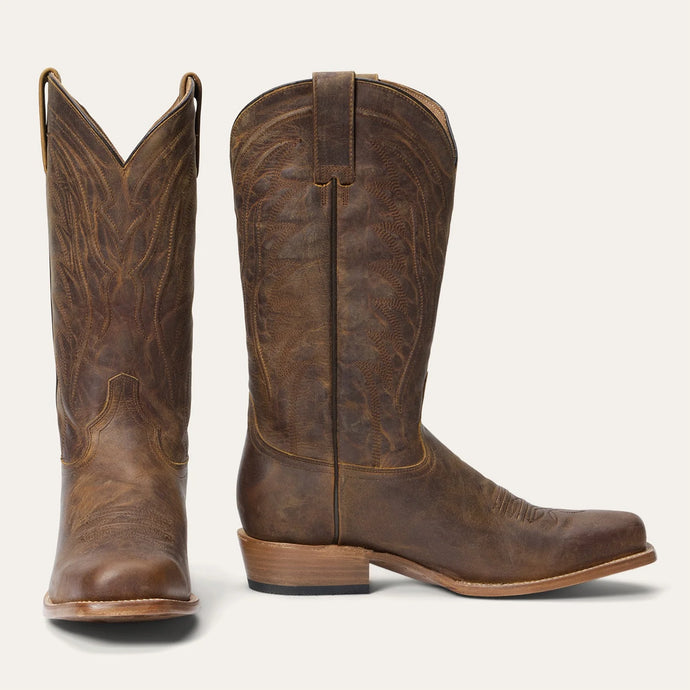 Stetson Men's Waylon Tan Leather Square Toe Boots 4127