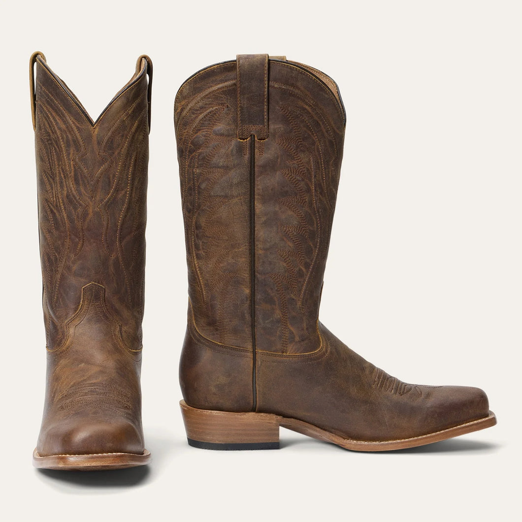 Stetson Men's Waylon Tan Leather Square Toe Boots 4127