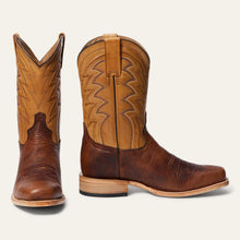 Load image into Gallery viewer, Stetson Men's Maverick Bison Brown Leather Square Toe Boots 4120