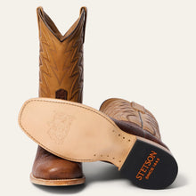 Load image into Gallery viewer, Stetson Men's Maverick Bison Brown Leather Square Toe Boots 4120