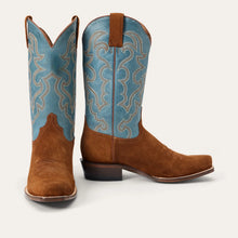 Load image into Gallery viewer, Stetson Men's Bronco Blue Leather Square Toe Boots 4104