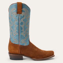 Load image into Gallery viewer, Stetson Men's Bronco Blue Leather Square Toe Boots 4104