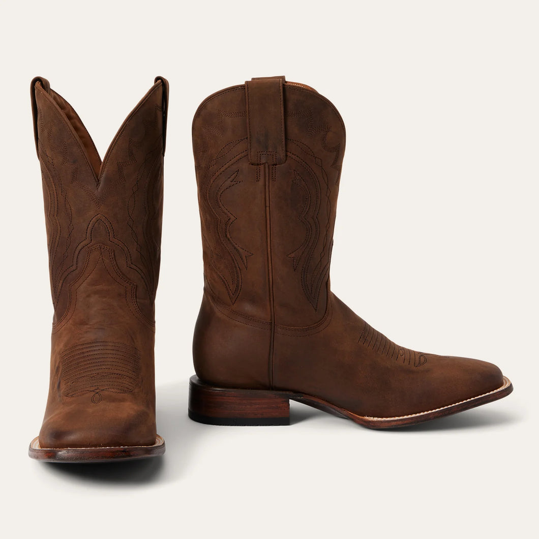 Stetson Men's Bowie Brown Leather Square Toe Boots 4079