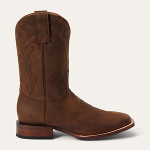 Stetson Men's Bowie Brown Leather Square Toe Boots 4079