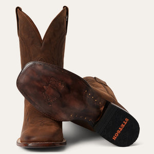 Stetson Men's Bowie Brown Leather Square Toe Boots 4079