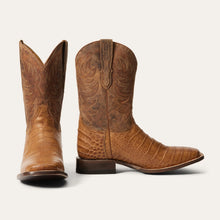 Load image into Gallery viewer, Stetson Brown Men&#39;s Aces Alligator Square Toe 4047