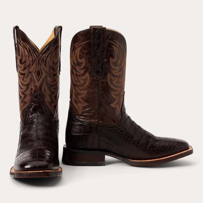 Stetson Men's Aces Brown Alligator Square Toe Boots 4045