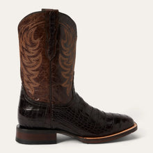 Load image into Gallery viewer, Stetson Men&#39;s Aces Brown Alligator Square Toe Boots 4045