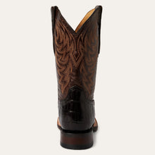 Load image into Gallery viewer, Stetson Men&#39;s Aces Brown Alligator Square Toe Boots 4045