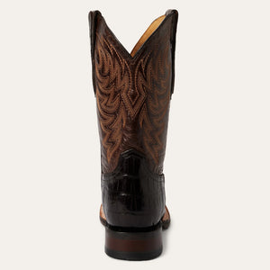 Stetson Men's Aces Brown Alligator Square Toe Boots 4045