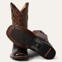 Load image into Gallery viewer, Stetson Men&#39;s Aces Brown Alligator Square Toe Boots 4045