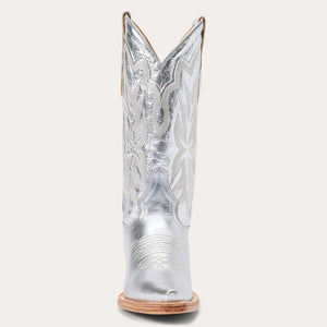 Stetson Women's Jolene Silver Leather Snip Toe Boots 0232