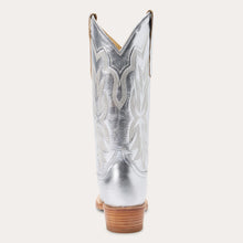 Load image into Gallery viewer, Stetson Women&#39;s Jolene Silver Leather Snip Toe Boots 0232