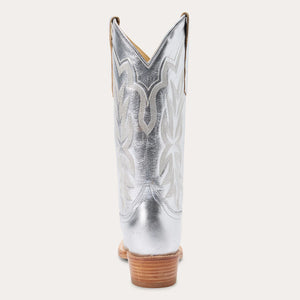 Stetson Women's Jolene Silver Leather Snip Toe Boots 0232