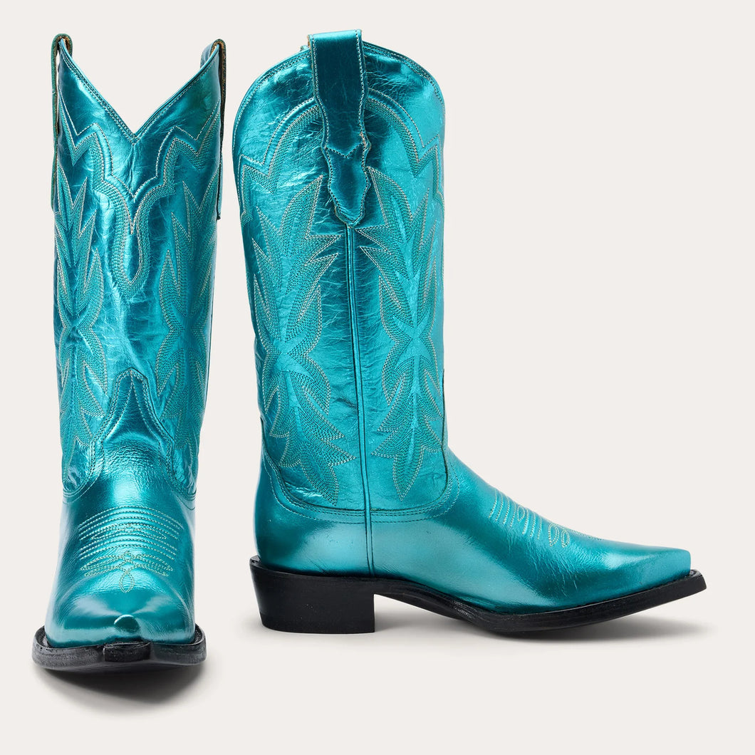 Stetson Women's Jolene Green Leather Snip Toe Boots 0233