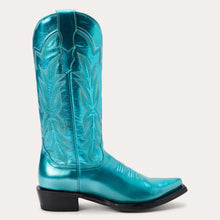 Load image into Gallery viewer, Stetson Women&#39;s Jolene Green Leather Snip Toe Boots 0233