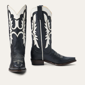 Stetson Women's Cheyenne Black Leather Snip Toe Boots 0236