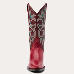 Stetson Women's Lauren Red Leather Snip Toe Boots 0238