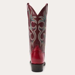 Stetson Women's Lauren Red Leather Snip Toe Boots 0238