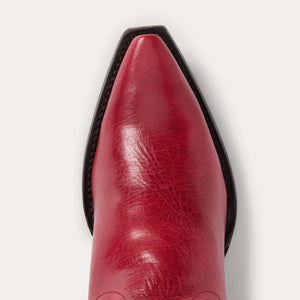 Stetson Women's Lauren Red Leather Snip Toe Boots 0238