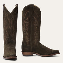 Load image into Gallery viewer, Stetson Women&#39;s Casey Green Leather Snip Toe Boots 0253
