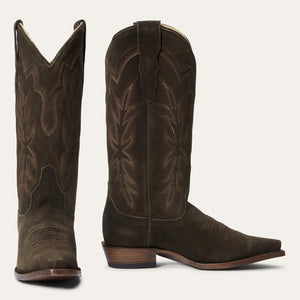 Stetson Women's Casey Green Leather Snip Toe Boots 0253