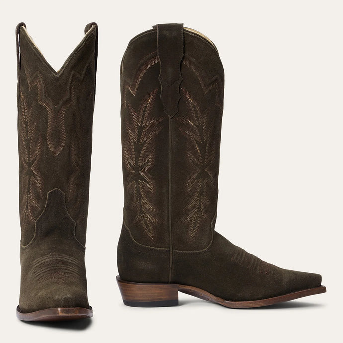 Stetson Women's Casey Green Leather Snip Toe Boots 0253