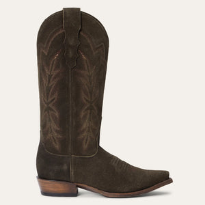 Stetson Women's Casey Green Leather Snip Toe Boots 0253